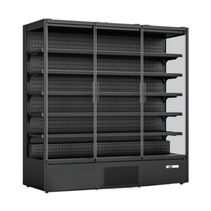 Multideck Chiller W/3 Hinged Glass Door & Side Panels Crystal